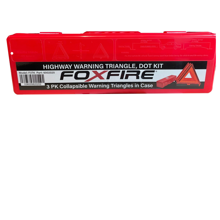 Foxfire Warning Triangle, DOT Approved, 3pk