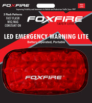 Front view of Foxfire FL263 Large Signal Lite showcasing red lens and three flash patterns