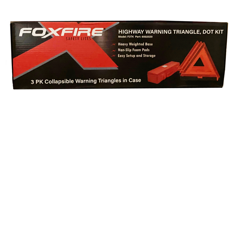 Foxfire Warning Triangle, DOT Approved, 3pk