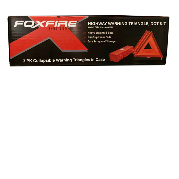 Foxfire Warning Triangle, DOT Approved, 3pk