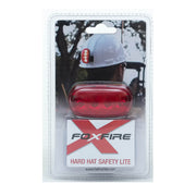 Front view of Foxfire EHHL Hard Hat Lite Kit showcasing red LED safety light in retail packaging